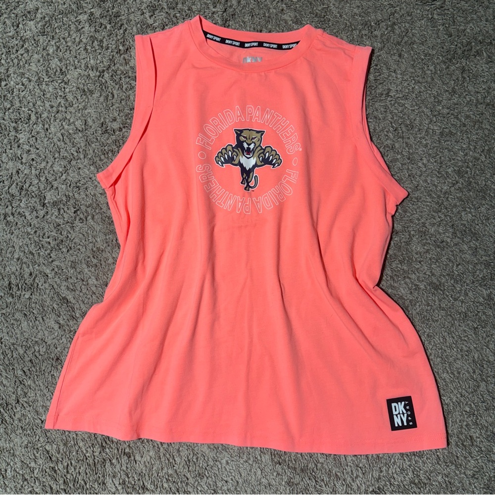 NWOT DKNY Sport Women’s Florida Panthers Maddison Tank Size Medium Coral Pink